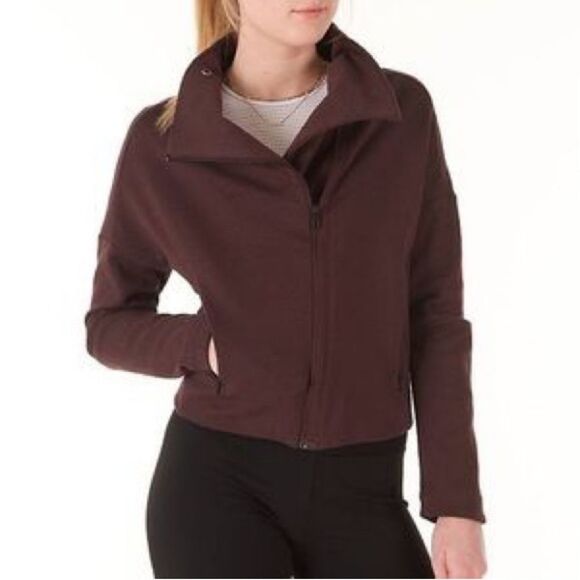 Stella McCartney -911 by Adidas Heartracer Full Zip Moto Style Jacket Burgundy S - Picture 1 of 13